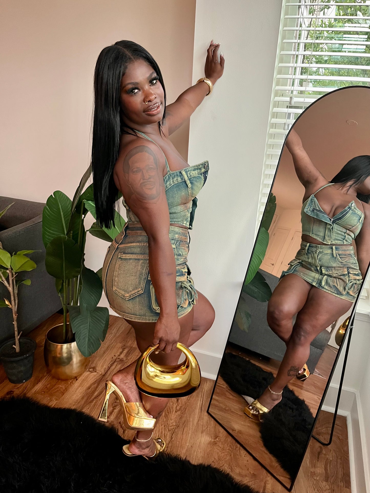 Denim Skirt Set
