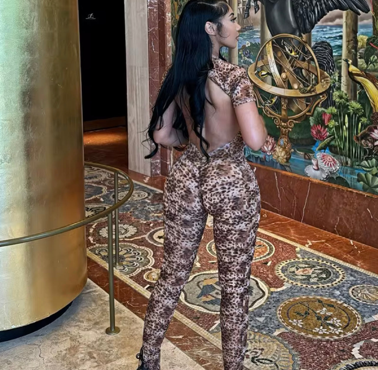 Scrunched Leopard Jumpsuit